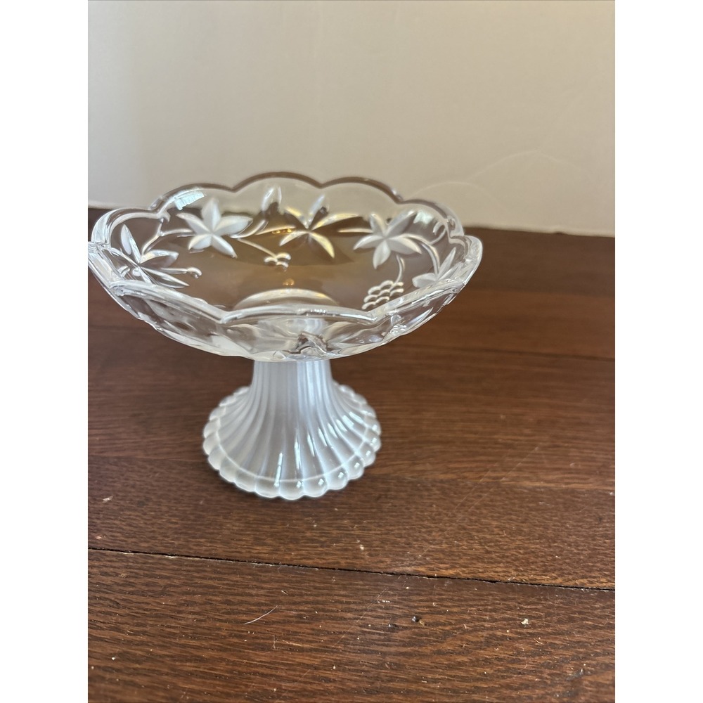 Mikasa Garden Terrace Footed Bon Bon Compote Glass Bowl Candy Dish Fridgescaping